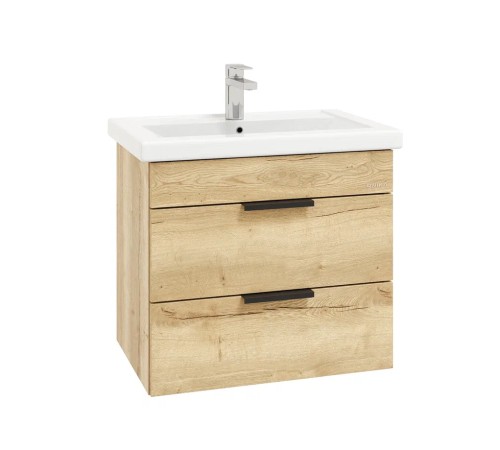 Тумба подвесная "Легран 60" , дуб галифакс с умывальником "Фостер 60"