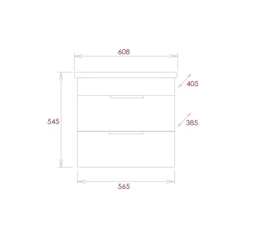 Тумба подвесная "Легран 60" , дуб галифакс с умывальником "Фостер 60"