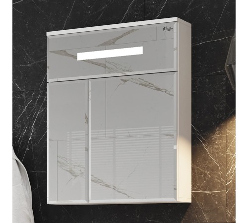 Шкаф-зеркало Onika Сигма 60 белый, c LED подсветкой