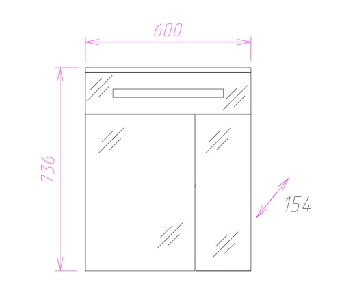 Шкаф-зеркало Onika Сигма 60 белый, c LED подсветкой
