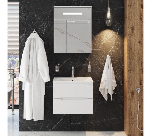 Шкаф-зеркало Onika Сигма 60 белый, c LED подсветкой