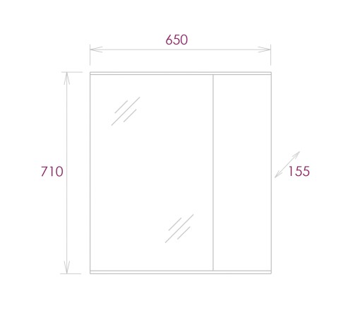 Шкаф-зеркало Onika Марбл 65 мрамор/камень бетонный, универсальный
