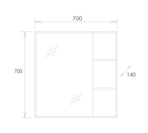 Шкаф-зеркало Onika Легран 70 дуб галифакс, универсальный
