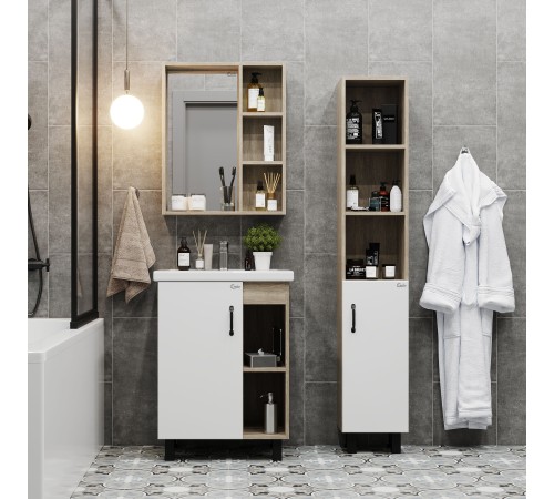 Шкаф-зеркало Тимбер 70 дуб сонома, универсальный