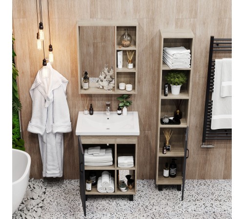 Шкаф-зеркало Тимбер 70 дуб сонома, универсальный