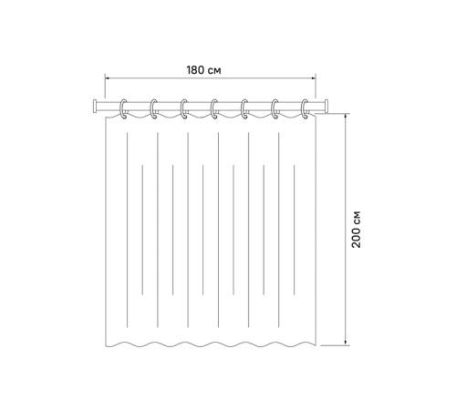 Штора для ванной, 200x180 см, 3D, PEVA, IDDIS, P02PV18i11