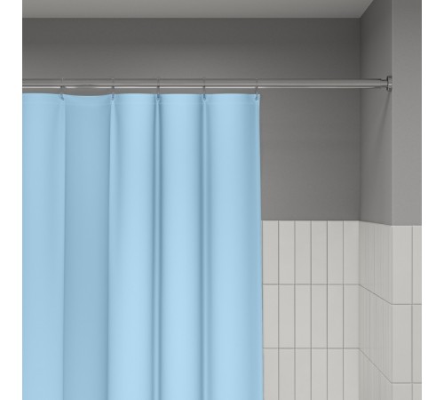 Штора для ванной комнаты.голубой, 200*180см , IDDIS Promo P07PE18I11