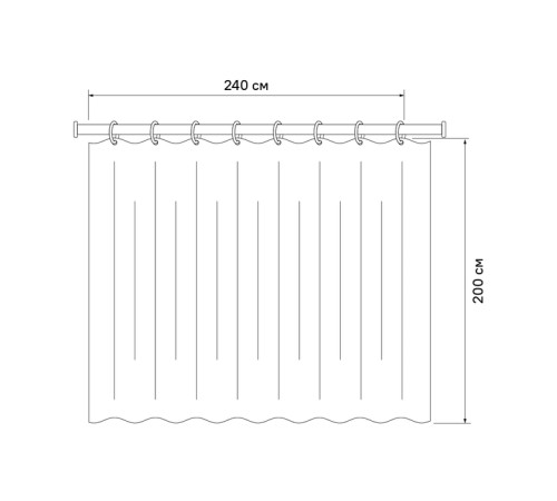 Штора для ванной комнаты 200*240 см полиэстер B45P224i11 IDDIS