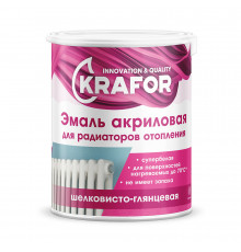 Эмаль акриловая для радиаторов супербелая 1 кг (4) "KRAFOR"