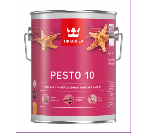 Эмаль Tikkurila алкидная Euro Pesto 10 База С матовая 2,7 л